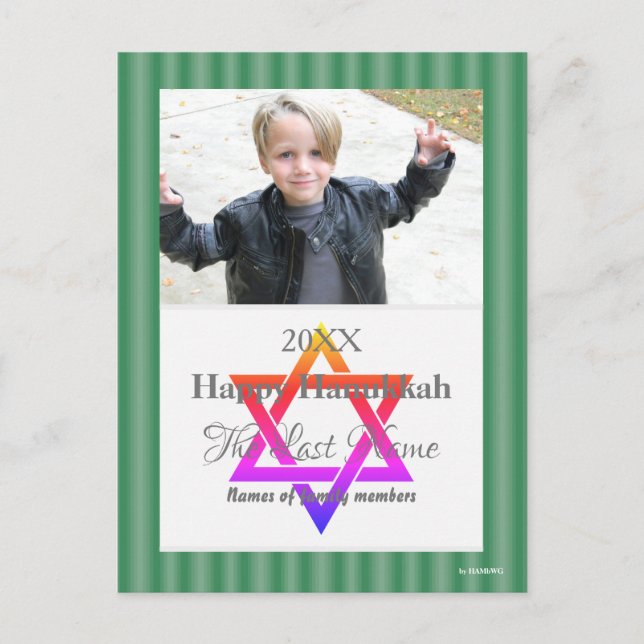 Happy Hanukkah Photo Postcard  - HAMbWG (Front)
