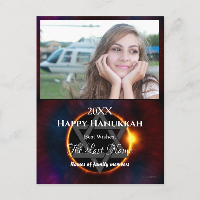 Happy Hanukkah Photo Postcard- HAMbWG Holiday Post (Front)