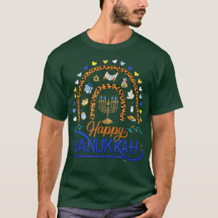 Happy HANUKKAH Rainbow - Menorah Jewish Holiday He T-Shirt