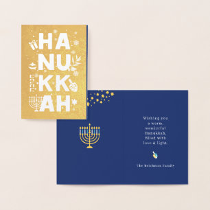 Happy Hanukkah Real Foil Card
