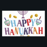 Happy Hanukkah Rectangular Sticker<br><div class="desc">Customise it with your own design,  or any of ours.</div>