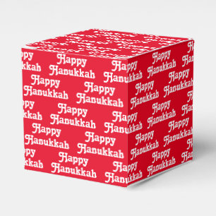 "Happy Hanukkah" red white Holiday Gift Favour Box