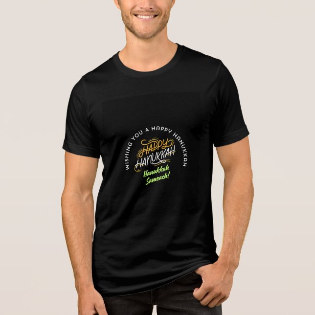 Happy Hanukkah Sameach! Tri-Blend Shirt (Front)