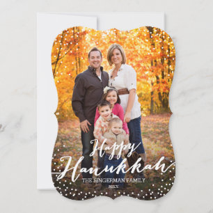 Happy Hanukkah Script Photo Card