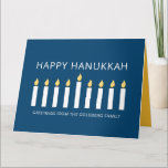 Happy Hanukkah | Simple and Modern Candle Greeting Card<br><div class="desc">This is a simple,  minimalist and modern design of the Menorah or temple candlesticks.</div>