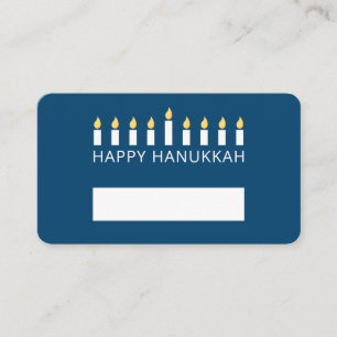 Happy Hanukkah   Simple and Modern Candle Greeting Place Card