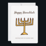 Happy Hanukkah Simple and Modern Menorah Greeting Holiday Card<br><div class="desc">This is a simple,  minimalist and modern design of Menorah Candles illustration.</div>