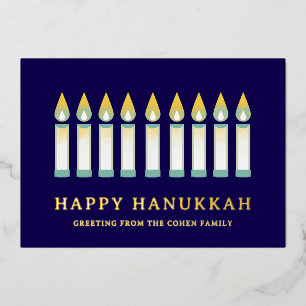 Happy Hanukkah   Simple Elegant Candle Greeting 