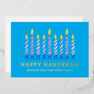 Happy Hanukkah   Simple Elegant Candle Greeting 
