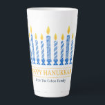 Happy Hanukkah | Simple Elegant Candle Greeting  Latte Mug<br><div class="desc">Happy Hanukkah | Simple Elegant Candle Greeting</div>