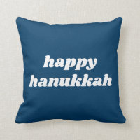 Happy Hanukkah Simple Retro Typography Blue