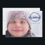 Happy Hanukkah Snow Bubbles Holiday Photo Card<br><div class="desc">Stylish and cute Happy Hanukkah Snow Bubbles Holiday Photo Card is perfect for all your friends and family this holiday season.  Customise the text with your family name and the year and swap out the picture for a photo of your kids,  pet,  or the whole family.</div>