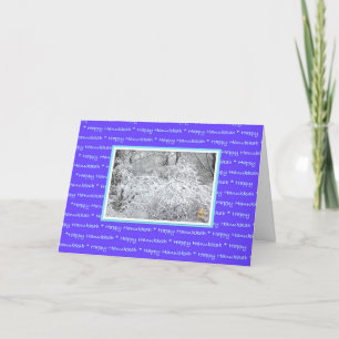 Happy Hanukkah Snowy Branches Holiday Folding Card