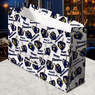 Happy Hanukkah Spinning Dreidel Large Gift Bag
