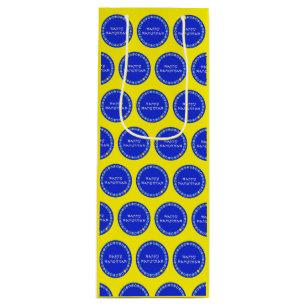 Happy Hanukkah Star Circle Wine Gift Bag