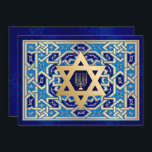 Happy Hanukkah. Star of David and Menorah Cards<br><div class="desc">Happy Hanukkah. Elegant Gold Foil Star of David and Menorah Design Hanukkah Greeting Cards / Hanukkah Celebration Invitations with personalised names and text. Matching cards and gifts available in the Jewish Holidays / Hanukkah Category of our store.</div>