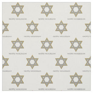 HAPPY HANUKKAH   Star of David Customisable Text Fabric