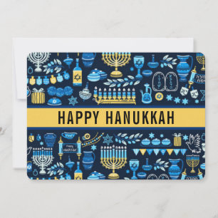 Happy Hanukkah Star of David Cute Trendy  Holiday Card
