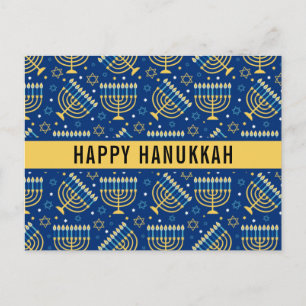 Happy Hanukkah Star of David Cute Trendy  Holiday Postcard