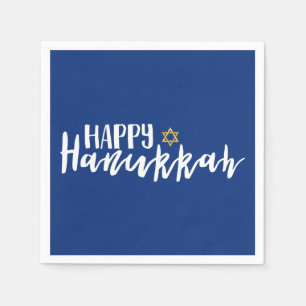 Happy Hanukkah Star of David Holiday Napkin