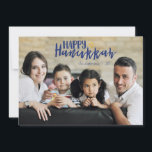 Happy Hanukkah Star of David Holiday Photo Card<br><div class="desc">Stylish and cute Happy Hanukkah Star of David Holiday Photo Card is perfect for all your friends and family this holiday season.  Customise the text with your family name and the year and swap out the picture for a photo of your kids,  pet,  or the whole family.</div>