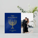 Happy Hanukkah Star of David Menorah<br><div class="desc">Happy Hanukkah Star of David Menorahdesign photo holiday card with real foil</div>