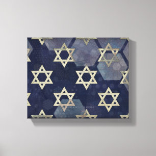 Happy Hanukkah Star of David menorah Dreidel Slipp Canvas Print