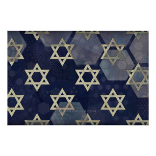 Happy Hanukkah Star of David menorah Dreidel Slipp Poster