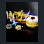 Happy Hanukkah Star of David menorah Dreidel Slipp Poster<br><div class="desc">Happy Hanukkah Star of David menorah Dreidel SlipperyJoe's Celebration Candles Jewish Hebrew Chanukah gifts decorations Judaism religion artistic</div>