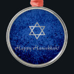 Happy Hanukkah Star of David Metal Tree Decoration<br><div class="desc">Happy Hanukkah with Star of David design.</div>