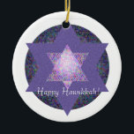 Happy Hanukkah! Star of David MultiColored Ceramic Tree Decoration<br><div class="desc">Do you want to commemorate a special occasion this year? This is a perfect way! Add text if you want!</div>