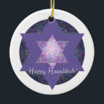 Happy Hanukkah! Star of David MultiColored Ceramic Tree Decoration<br><div class="desc">Do you want to commemorate a special occasion this year? This is a perfect way! Add text if you want!</div>
