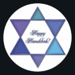 Happy Hanukkah Star of David Sticker<br><div class="desc">Happy Hanukkah Star of David Sticker</div>