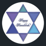 Happy Hanukkah Star of David Sticker<br><div class="desc">Happy Hanukkah Star of David Sticker</div>