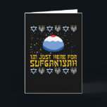 Happy Hanukkah Sufganiyah Jewish Funny Holiday Card<br><div class="desc">Beautiful design for Hanukkah festival for Jews Jewish holiday candles light with stars in the background and Star of David. Christmas belief religion for prayer and the feast days eating sufganiyah sweets</div>