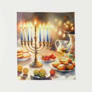 Happy Hanukkah Tapestry