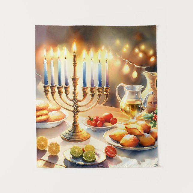 Happy Hanukkah Tapestry (Front)