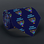 Happy Hanukkah Tie<br><div class="desc">Personalised gifts that say "Happy Hanukkah" feature Jewish Star and candles ready to light each special night.  Happy holidays and have a wonderful New Year!</div>