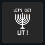 Happy Hanukkah Tis The Season Get Square Sticker<br><div class="desc">Happy Hanukkah Tis The Season Get: A joyful Hanukkah design celebrating the festival of lights. Perfect for sharing warmth and laughter. Bright,  festive,  and inclusive.</div>