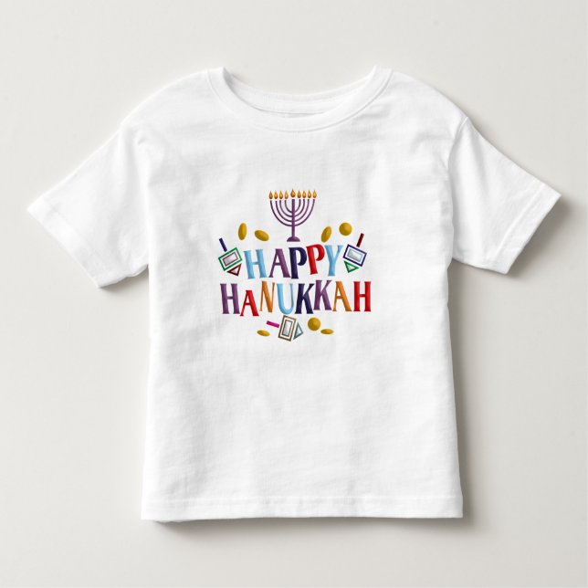 Happy Hanukkah Toddler T-Shirt (Front)