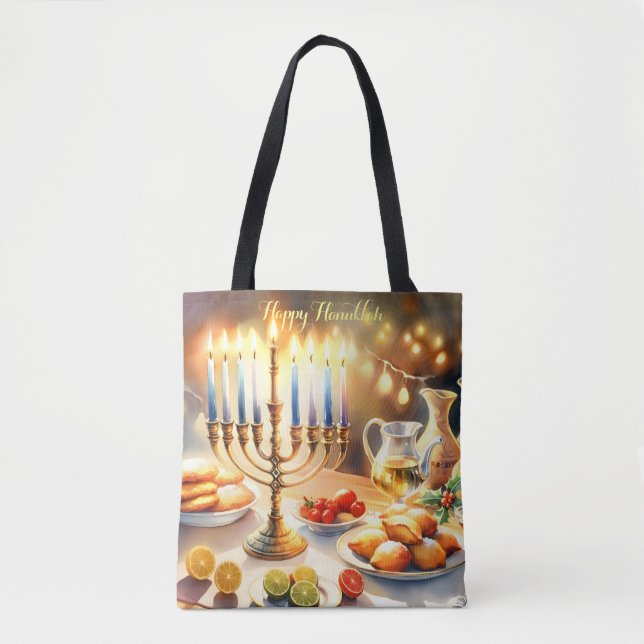 Happy Hanukkah Tote Bag (Front)