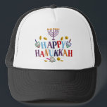 Happy Hanukkah Trucker Hat<br><div class="desc">Customise it with your own design,  or any of ours.</div>