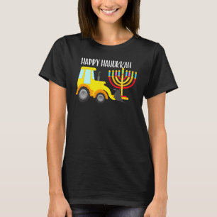 Happy Hanukkah Trucks Loader Menorah Chanukah T-Shirt