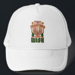 Happy Hanukkah Two Traditions One Wish Christmas Trucker Hat<br><div class="desc">Two Christmas trees,  two Stars of David and a menorah design to celebrate Hanukkah or for the family photo. Check out other Hanukkah designs from this store</div>
