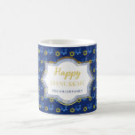 Happy Hanukkah Watercolor Stars Of David Coffee Mug<br><div class="desc">Watercolor Hand-painted by Kredas.
Quality Hanukkah mug for you to customise with your special holiday message.</div>