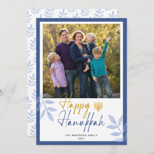 Happy Hanukkah White Photo Holiday