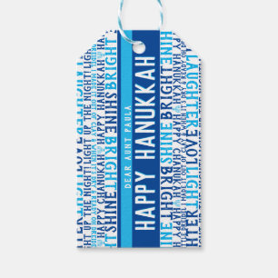 Happy Hanukkah Wishes LOVE light laughter Funky Gift Tags