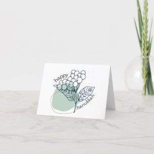Happy Hanukkah (with Drawn Berries) Thank You Card