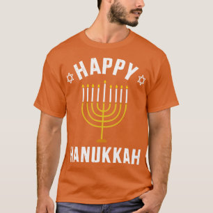 Happy hanukkah with menorah for jewish christmas c T-Shirt