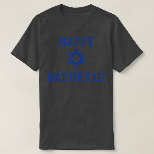 Happy Hanukkah with Star of David  T-Shirt (Design Front)